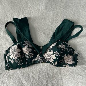 Adore Me women’s 0X green floral bathing suit top bikini top NWT new swim
